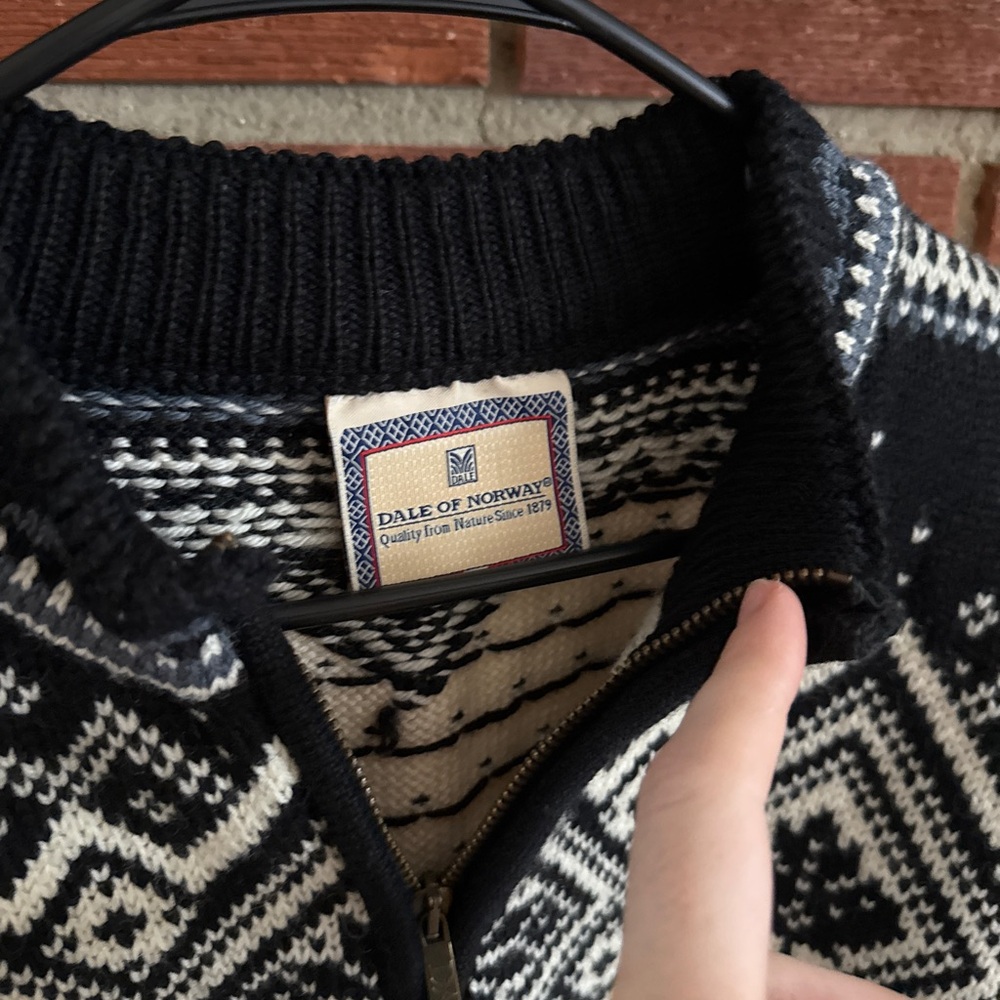 Dale of Norway Black and White Zip Up Sweater - Picture 2 of 10